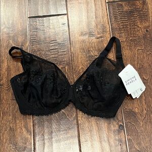 Simone Perele Black Lace Wish Sheer Plunge Bra